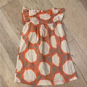 Tea Collection Stylish Orange and Gray Kids Dress